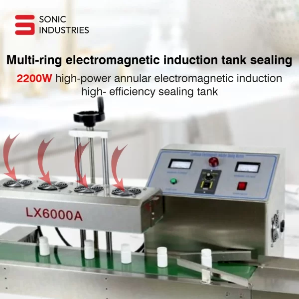 Sonic Industries LX 6000A Automatic Induction Sealing Machine - Stainless Steel Body | 20mm to 80mm Cap Sealing | High-Efficiency and Durable - Image 3