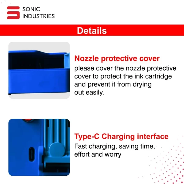 Sonic Industries - Mini Portable Economic Inkjet Printer 12.7mm With Solvent Cartridge - Image 5
