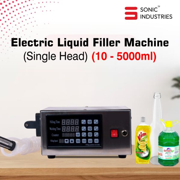 Sonic Industries 280 Digital Panel Liquid Filling Machine 10ml to 5000ml  - Single Head | Precision Filling with Digital Control - Image 2