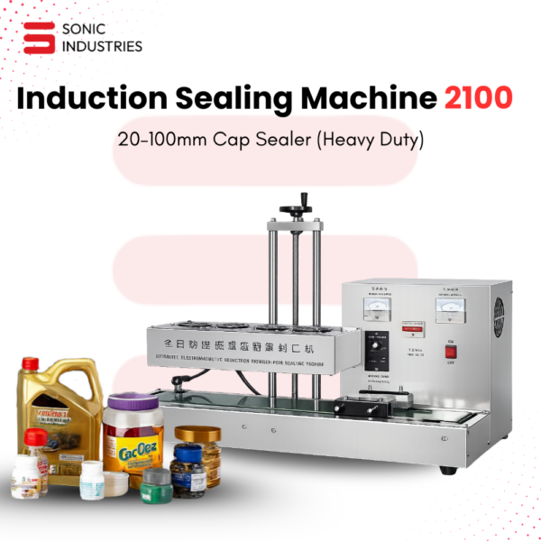 Sonic Industries LX 2100A Automatic Induction Sealing Machine – Mild Steel Body | 20mm to 130mm Cap Sealing | High-Efficiency and Durable