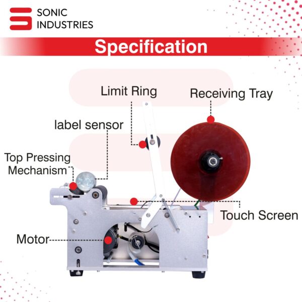 Sonic Industries MT -50 Semi Auto Round BottleLabelling Machine - Image 4