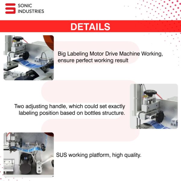 Sonic Industries MT-60 Semi-Auto Flat Bottle Labelling Machine with Inkjet Printer - Image 6