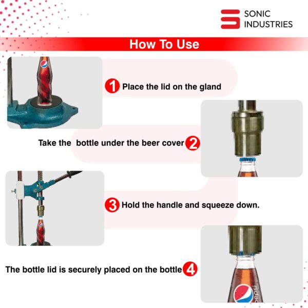 Sonic Industries Manual Crown Capping Machine | Easy-to-Use Capper for Bottles | Durable and Precise Sealing - Image 7