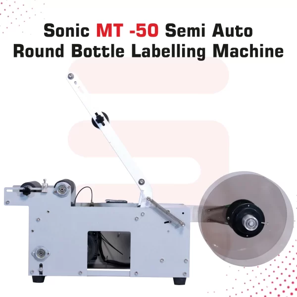Sonic Industries MT-50C Semi-Auto Round Bottle Labelling Machine (with Inkjet Printer)