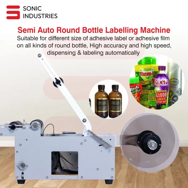 Sonic Industries MT-50C Semi-Auto Round Bottle Labelling Machine (with Inkjet Printer) - Image 3