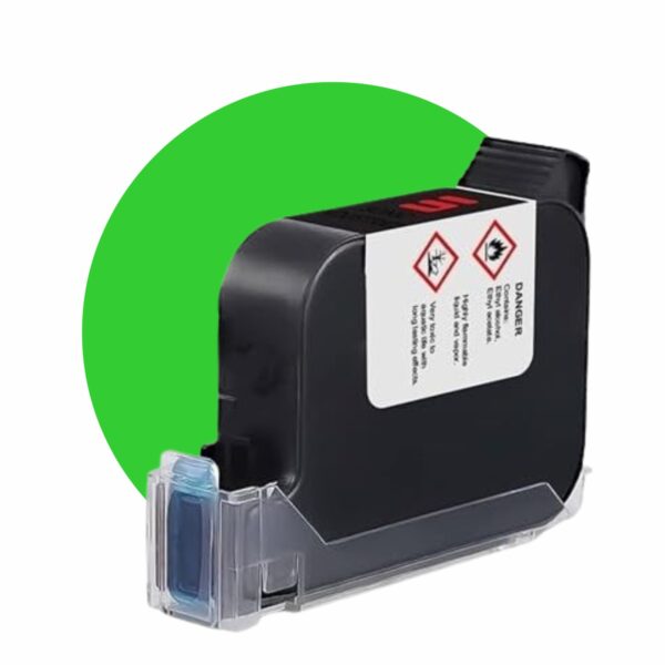 Sonic Industries 12.7mm Batch Coding Inkjet Printer Solvent Cartridge (GREEN)