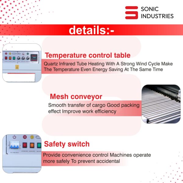 Sonic Industries Shrink Tunnel BS4535 | 18" W × 14" H | High-Efficiency Shrink Wrap Tunnel for Large Products - Image 5