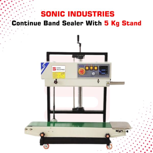 Sonic Industries 5kg Economic Continuous Band Sealer Machine - Mild Steel Body - Image 2