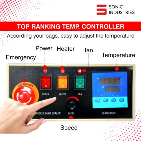 Sonic Industries 15kg Stand Economic Continuous Band Sealer Machine - Image 3