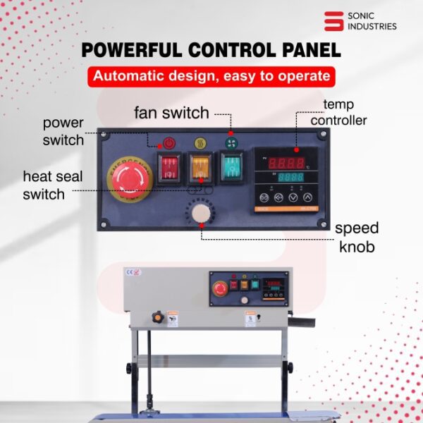 Sonic Industries MS Body Top Model FR-900 Vertical Continuous Band Sealer Machine - Image 3