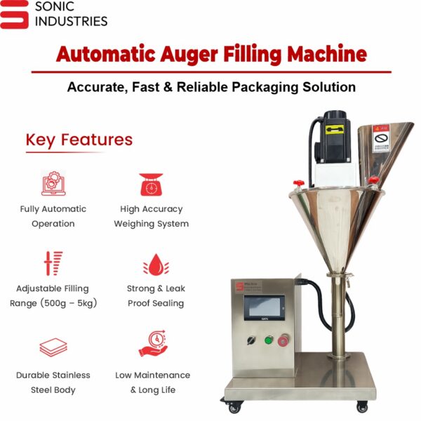 Automatic 1KG Auger Filling Machine by Sonic Industries