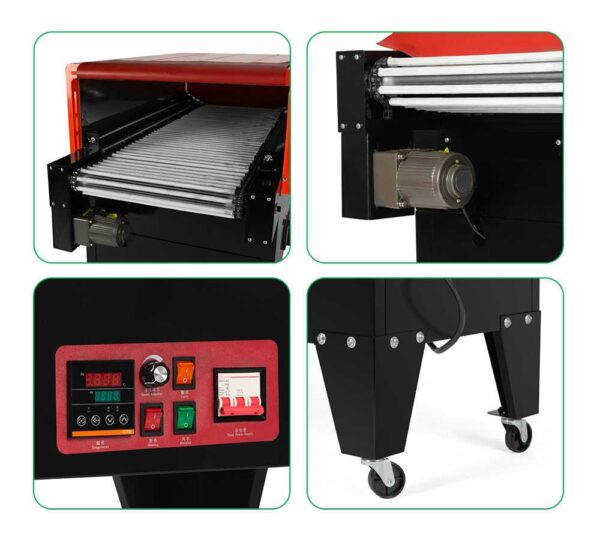 Sonic Industries shrinking packaging machine 4525 Glass Heater Height Adjustable Roller and Mesh