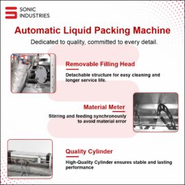 Sonic Industries Automatic Pack Fill Seal Machine For Liquid