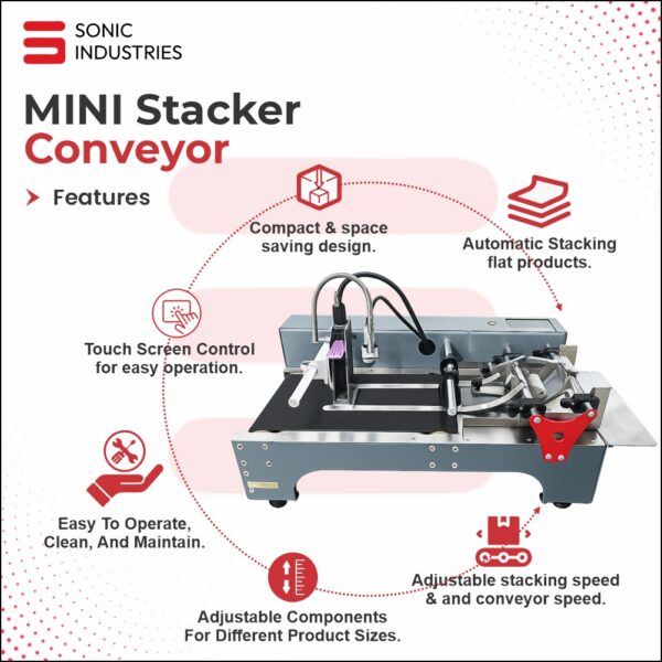 Sonic Industries Mini Stacker Conveyor With Automatic Printer