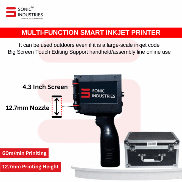 Sonic Industries 12.7mm Handheld thermal inkjet Printer for Date, MRP And Expiry date