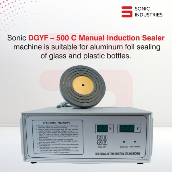 Sonic Industries 500C Heavy Duty Induction Sealing Machine – 60mm to 130mm Cap Sealer