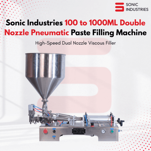 Sonic Industries Double Nozzle Penumatic 100 to 1000ML Paste filling Machine
