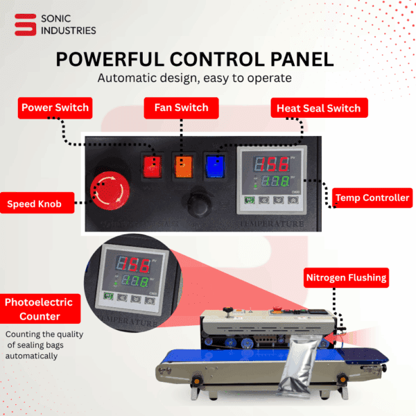 Sonic Industries MS Body Band Sealing Machine – Economic Model with Nitrogen Flushing