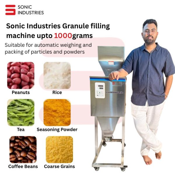 Sonic Industries Granule Filling Machine – 10 to 1000 Gram Capacity