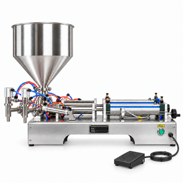 Pneumatic Paste Filling Machine Double Head 10ML to 100 ML by Sonic Industries