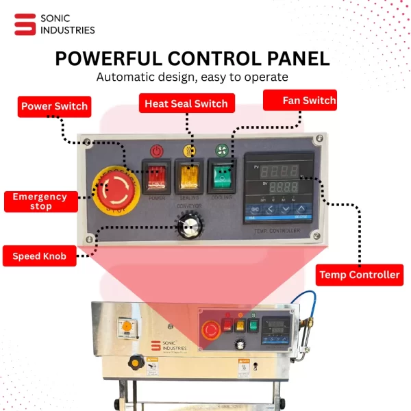 Sonic Industries SS Body Vertical Band Sealer – Top Model with Nitrogen Flushing
