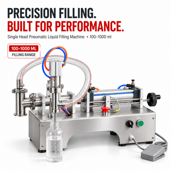 Pneumatic Liquid Filling Machine Single Head 500 to 5000ml by Sonic Industries