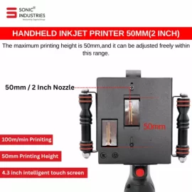 50mm Handheld Inkjet Printer By Sonic Industries | Thermal Inkjet Batch Coding Machine