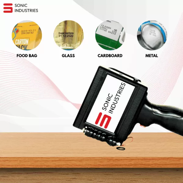 Sonic Industries Handheld Thermal Inkjet Printer ABS Model with Solvent Cartridge – Industrial Grade, High-Resolution Coding