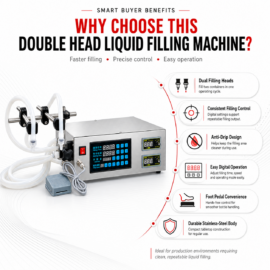 Sonic Industries LT-130 Economic Liquid Filling Machine – Double Head | 5ML to 5000ML Capacity