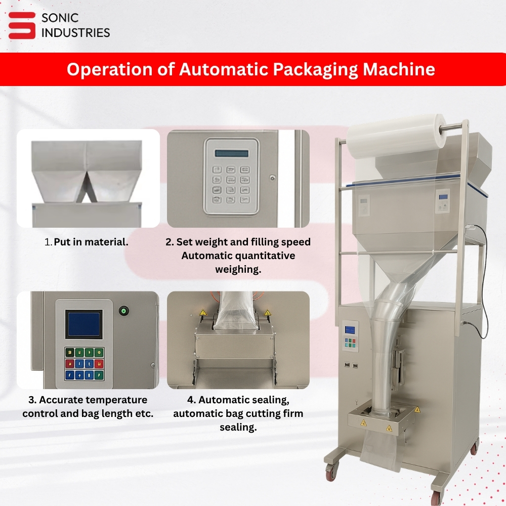 Automatic 10 to 1000 Grams Dual Head Granule Packaging Machine by Sonic Industries - Image 4