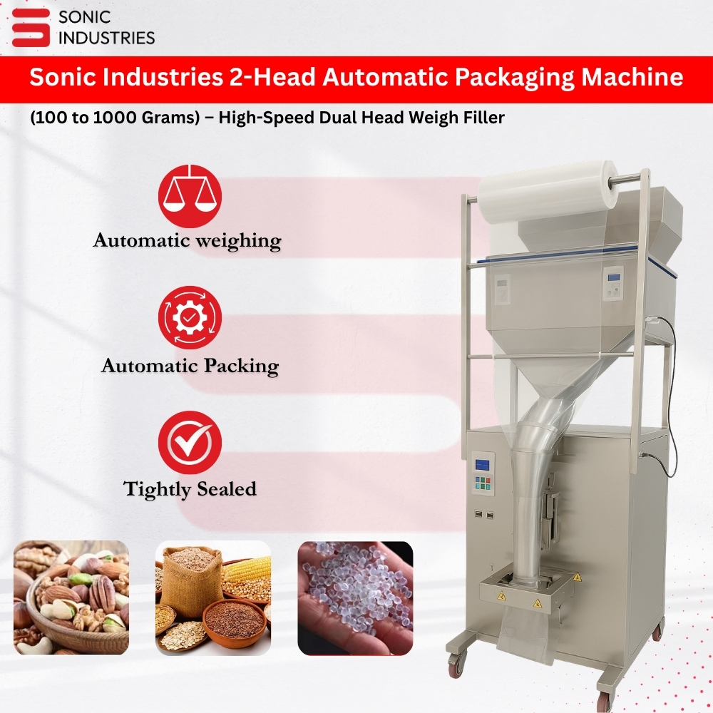 Automatic 10 to 1000 Grams Dual Head Granule Packaging Machine by Sonic Industries - Image 3