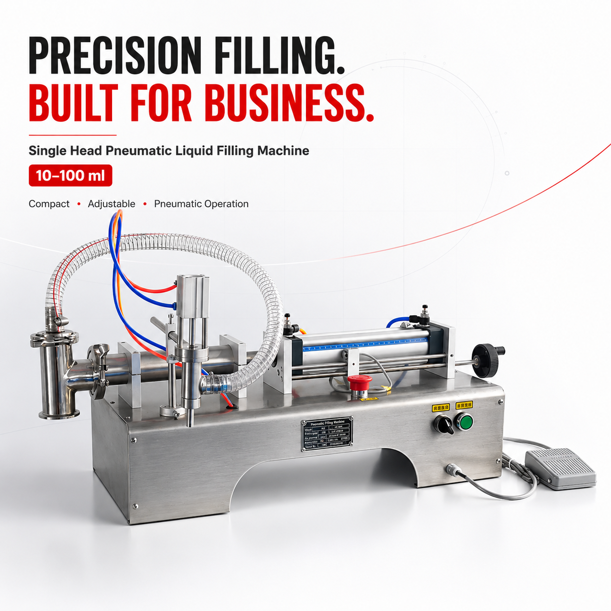 Pneumatic Liquid Filling Machine Single Head 10 to 100 ML by Sonic Industries - Image 3