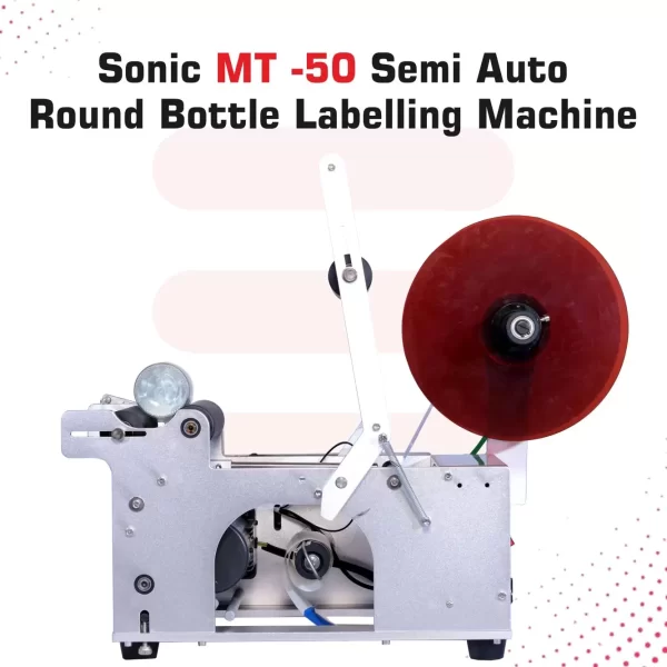 Sonic Industries Semi Automatic Round Bottle labelling Machine