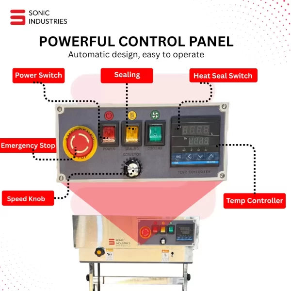 Sonic Industries SS Body Vertical Continuous Band Sealer – Heavy Duty Model