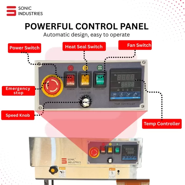 Sonic Industries FR-900 Eco Vertical Band Sealing Machine – SS Body (Not for LD & PP Pouches)