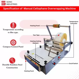 Manual Cellophane Overwrapping Machine by Sonic Industries