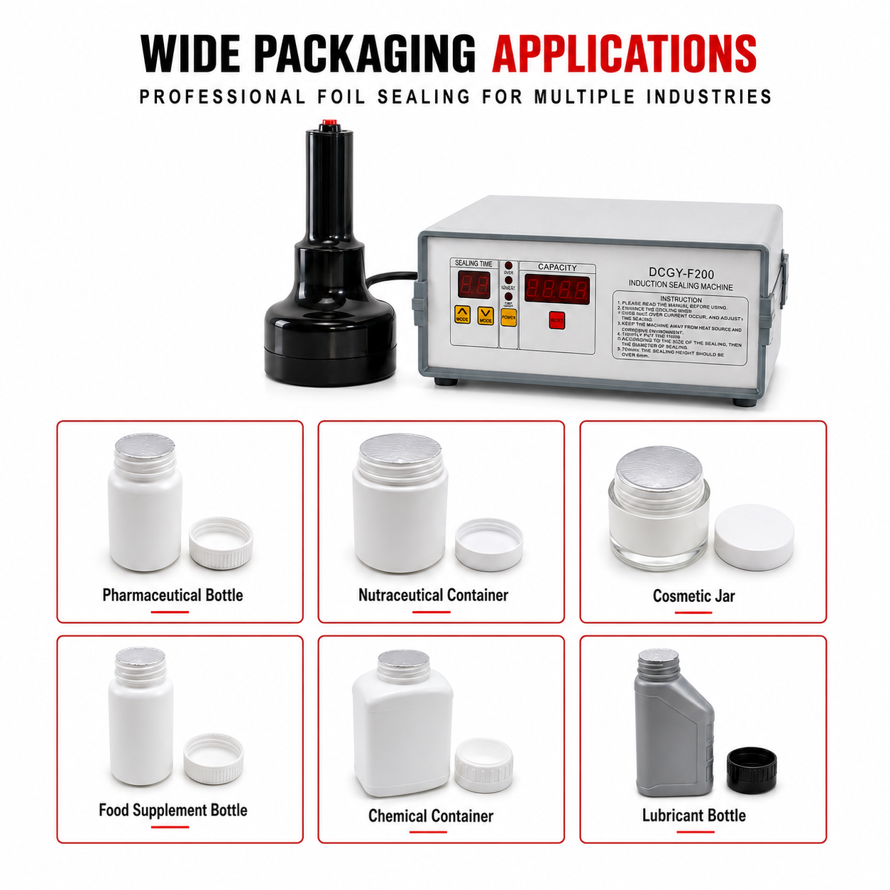 Induction Sealing Machine DGFY-200 20MM to 80MM by Sonic Industries - Image 5