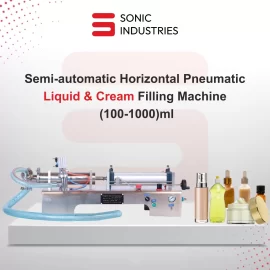 Pneumatic Liquid Filling Machine Single Head 100 to 1000ml by Sonic Industries