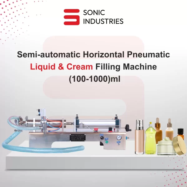 Sonic Industries Pneumatic Liquid Filling Machine Single Head  – 100ML to 1000ML Capacity | Semi-Automatic Precision Filler