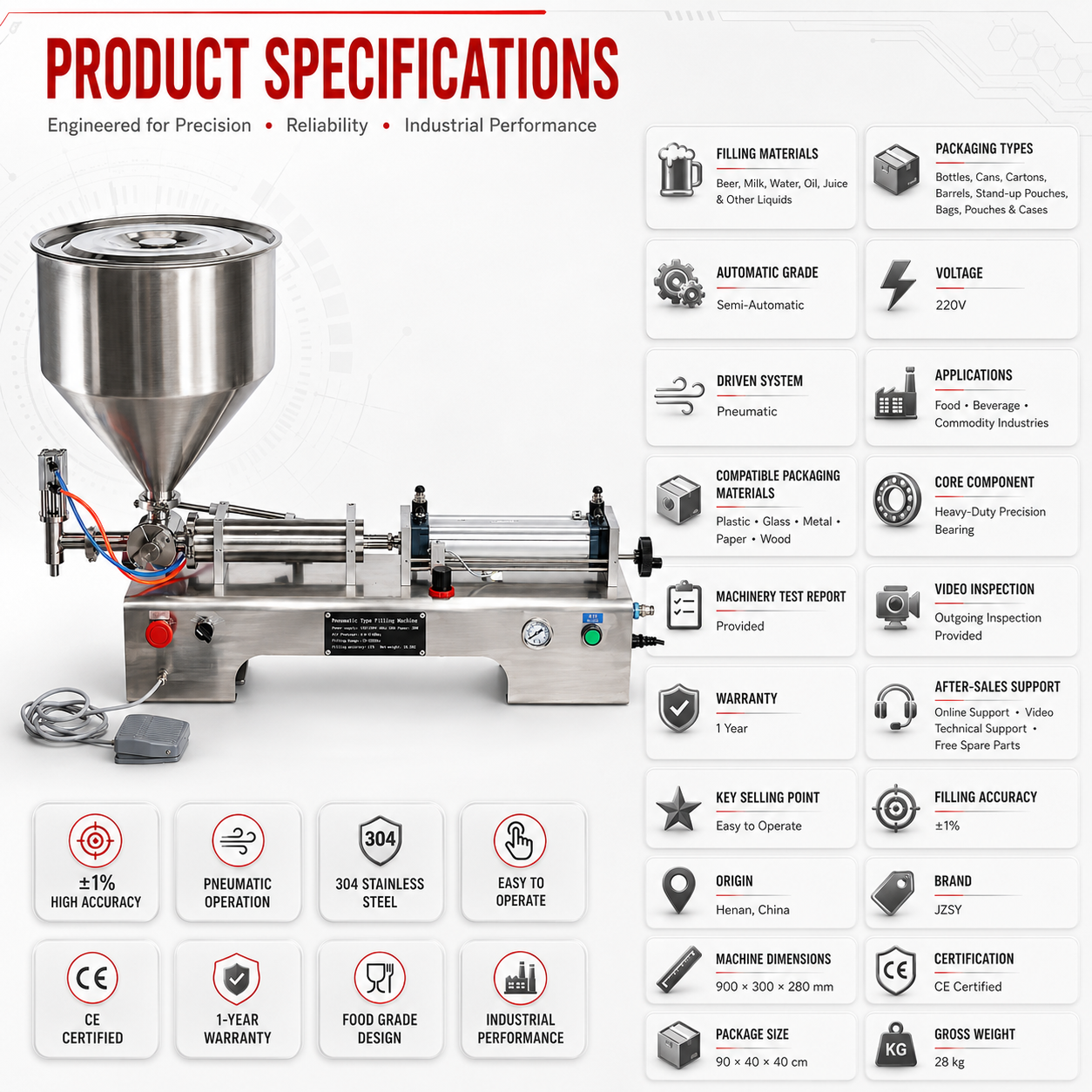 Pneumatic Paste Filling Machine Single Head 10ML to 100ML by Sonic Industries - Image 5