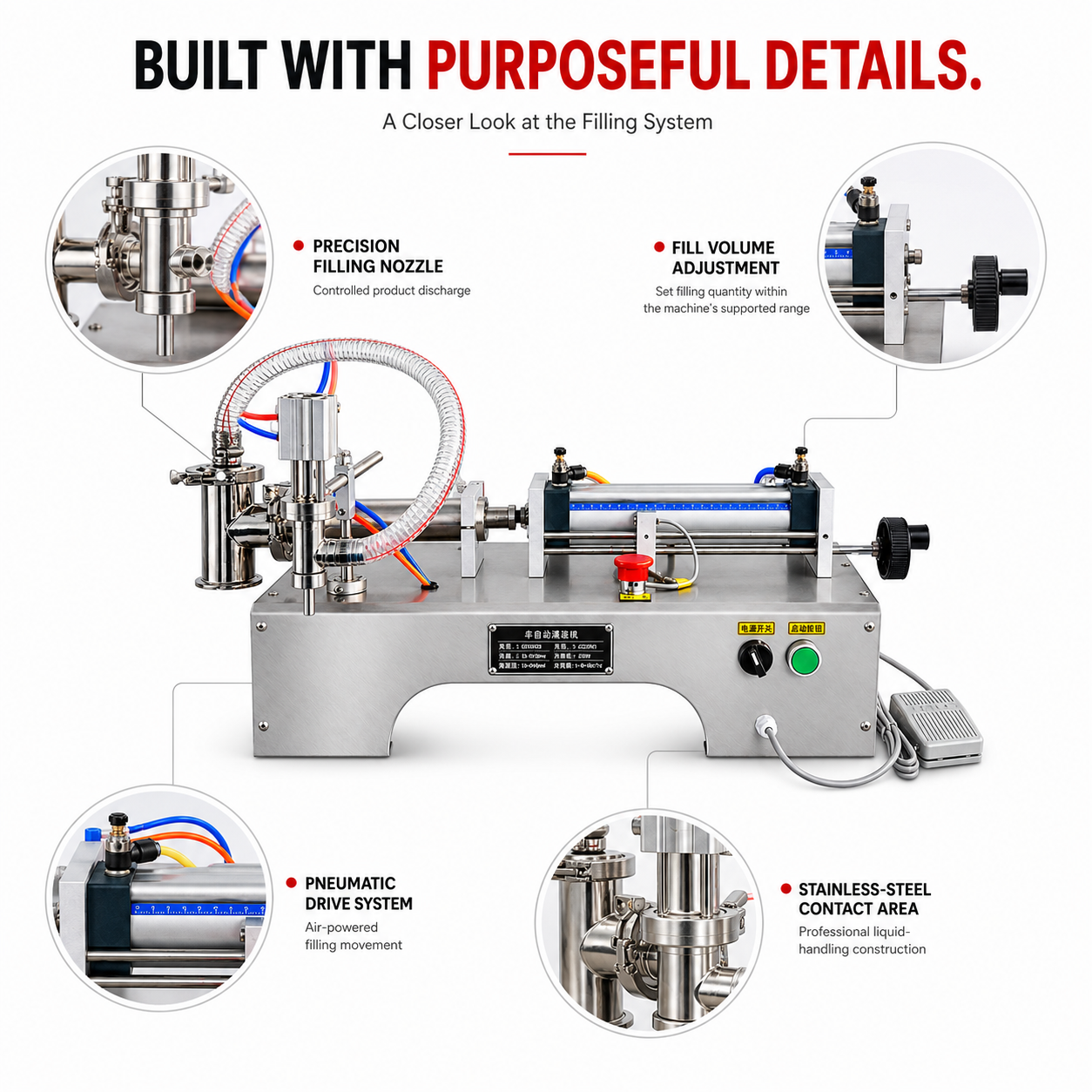 Pneumatic Liquid Filling Machine Single Head 10 to 100 ML by Sonic Industries - Image 6