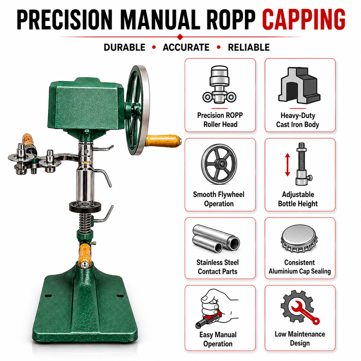 Manual ROPP Capping Machine by Sonic Industries - Image 7