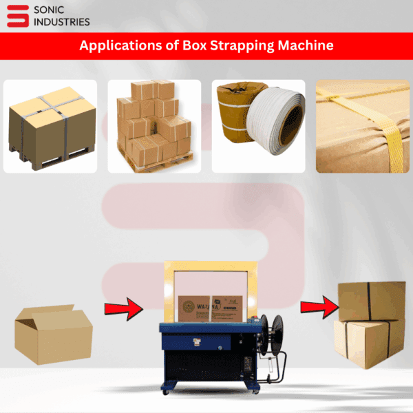 Sonic Industries Automatic Box Strapping Machine DBF-160 | High-Speed Fully Automatic Strapper