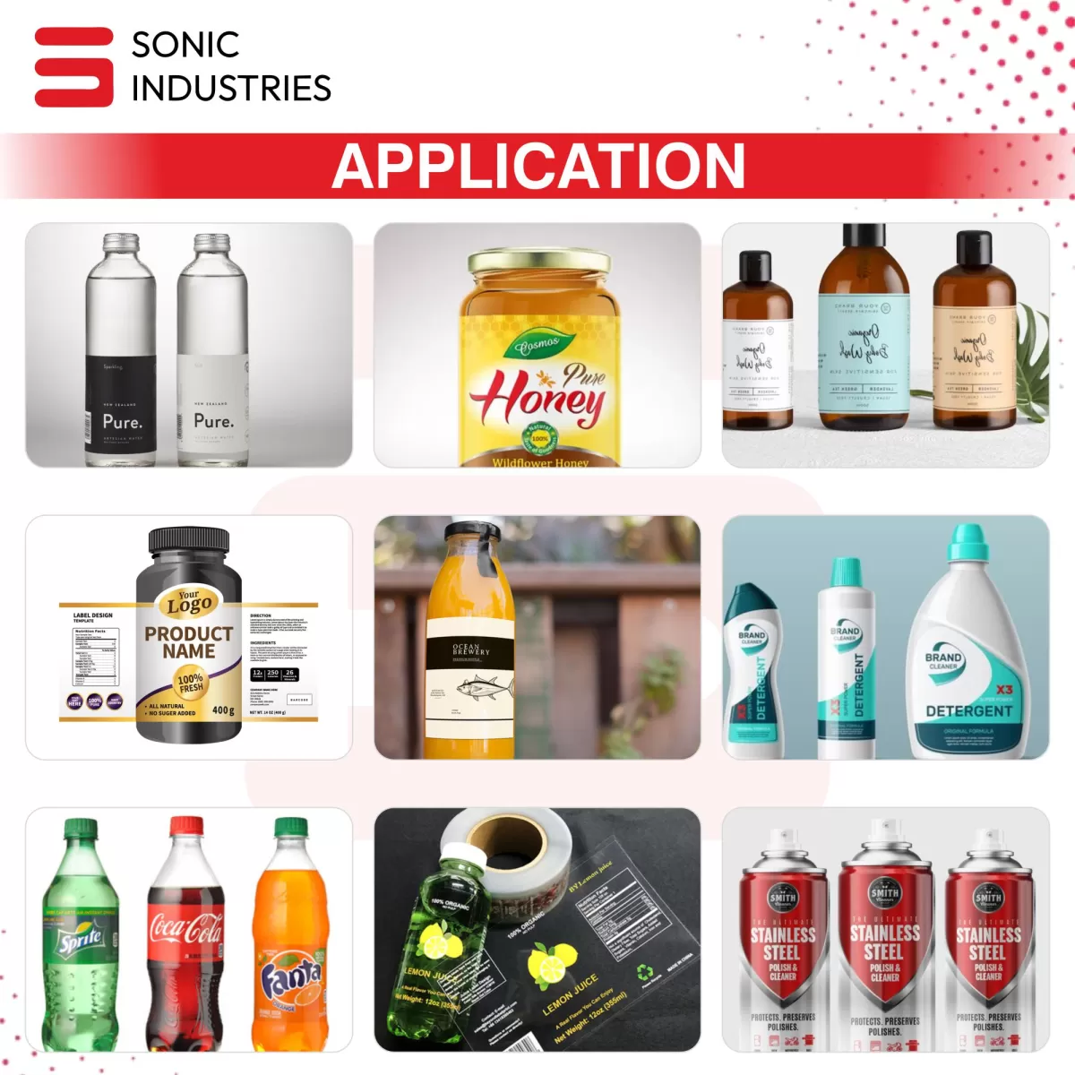 Sonic Industries Manual Round Bottle Labelling Machine