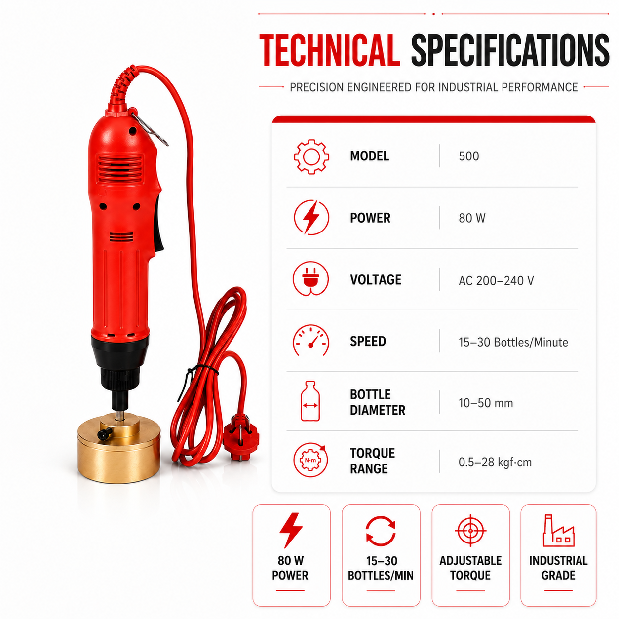Electric Manual Capping Machine by Sonic Industries - Image 7