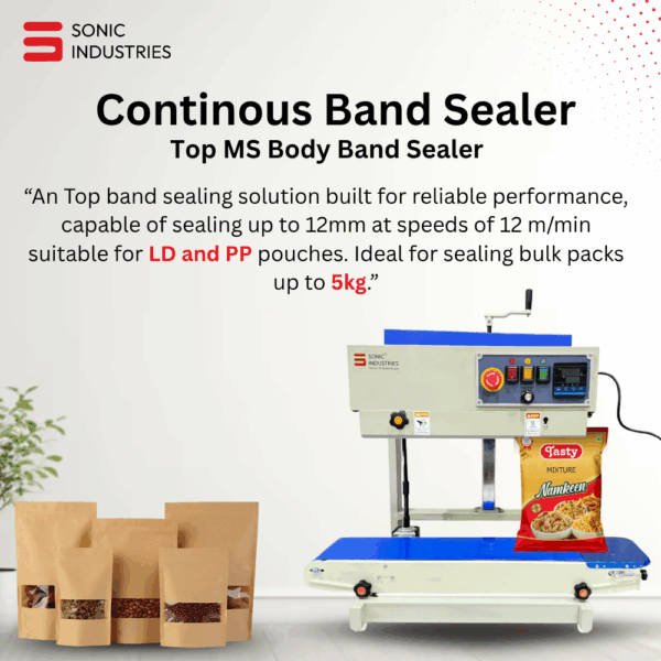 Sonic Industries 5Kg Band Sealer Ms Body – Heavy Duty Industrial Sealing Machine