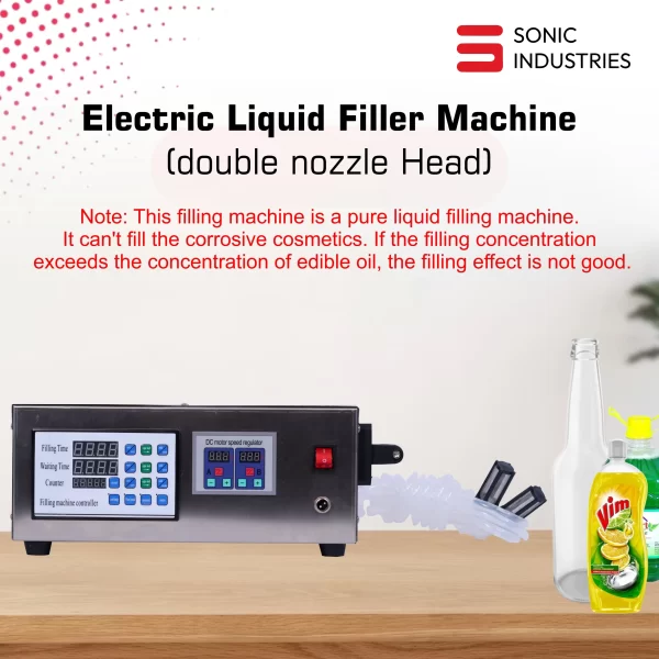 Sonic Industries LT-130 Economic Liquid Filling Machine – Double Head | 5ML to 5000ML Capacity