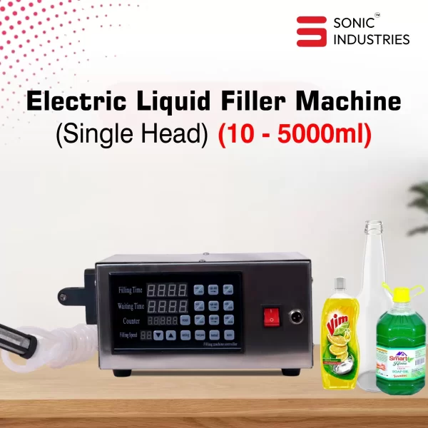 Sonic Industries LT-130 Economic Liquid Filling Machine – Single Nozzle | 5ML to 5000ML Capacity