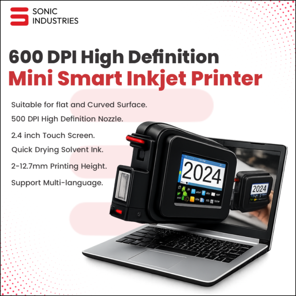India’s No1 Mini Pro Inkjet Printer by Sonic Industries for Batch Coding | Portable TIJ Handheld Coding Machine
