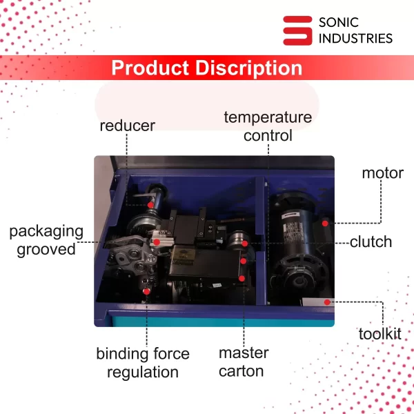 Sonic Industries Semi-Automatic Box Strapping Machine KH-90 | Heavy-Duty Carton Strapper